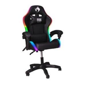 Cadeira Gamer Fox Racer Nordic rgb Encosto Ajustavel Preto Até 120kg