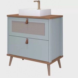 Gabinete para Banheiro com Cuba Mily Espresso Móveis Pistache