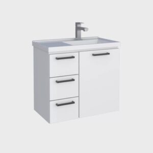 Gabinete para Banheiro em Aço 3 Gavetas 61,5cm Ameixa Cozimax