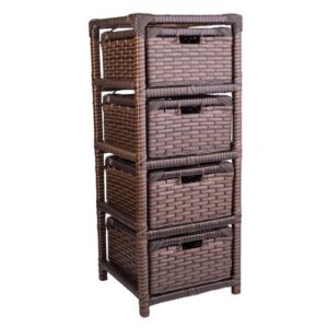 Gaveteiro Organizador Fibra Sintética 4 Gavetas 30x30x75 Indiano