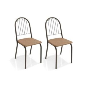 Kit 2 Cadeiras Sala Jantar Noruega 2C077PRF 2 Un Preto FoscoLinho Capuccino – Kappesberg
