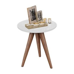 Mesa de Canto Lateral Designer Branco p Sala Estar Moveis