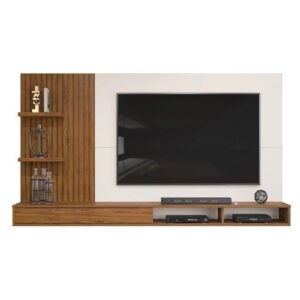 Painel para TV até 60 Polegadas 01 Porta Bento Freijó Off White dj Móveis