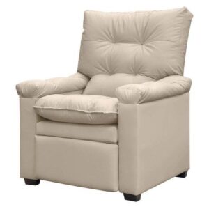Poltrona Do Papai Reclinável Imperador Couro Facto Bege – Sofa Store