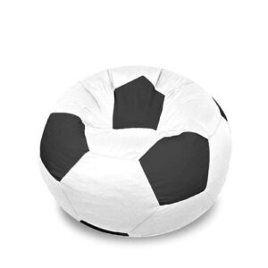 Puff Bola Super em Corino Branco & Preto Phoenix Puff