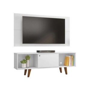 Rack com Painel para TV até 42 Polegadas Salah Branco 135 cm