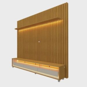 Rack com Painel para TV até 85 Polegadas LED 3 Gavetas Nobre Clean Gelius Móveis