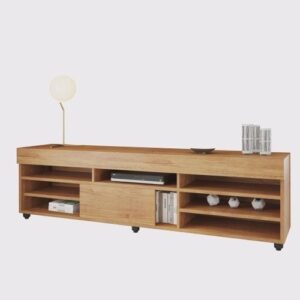 Rack para Sala de Estar para TV até 55 Polegadas 1 Porta com Pés Cedro Viero