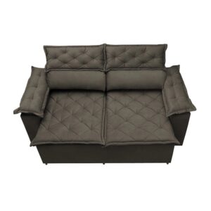 Sofá 3 Lugares Retrátil e Reclinável Cama inBox Compact 1,80m Velusoft Café