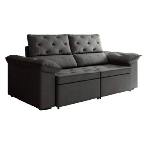 Sofá Retrátil 2 Lugares 1,50m Inglaterra Suede Marrom Selmer